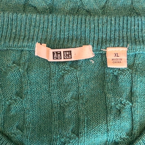 Uniqlo Order of the Friendly Sons of the Shillelagh Green Cable Knit Sweater XL - Picture 5 of 7